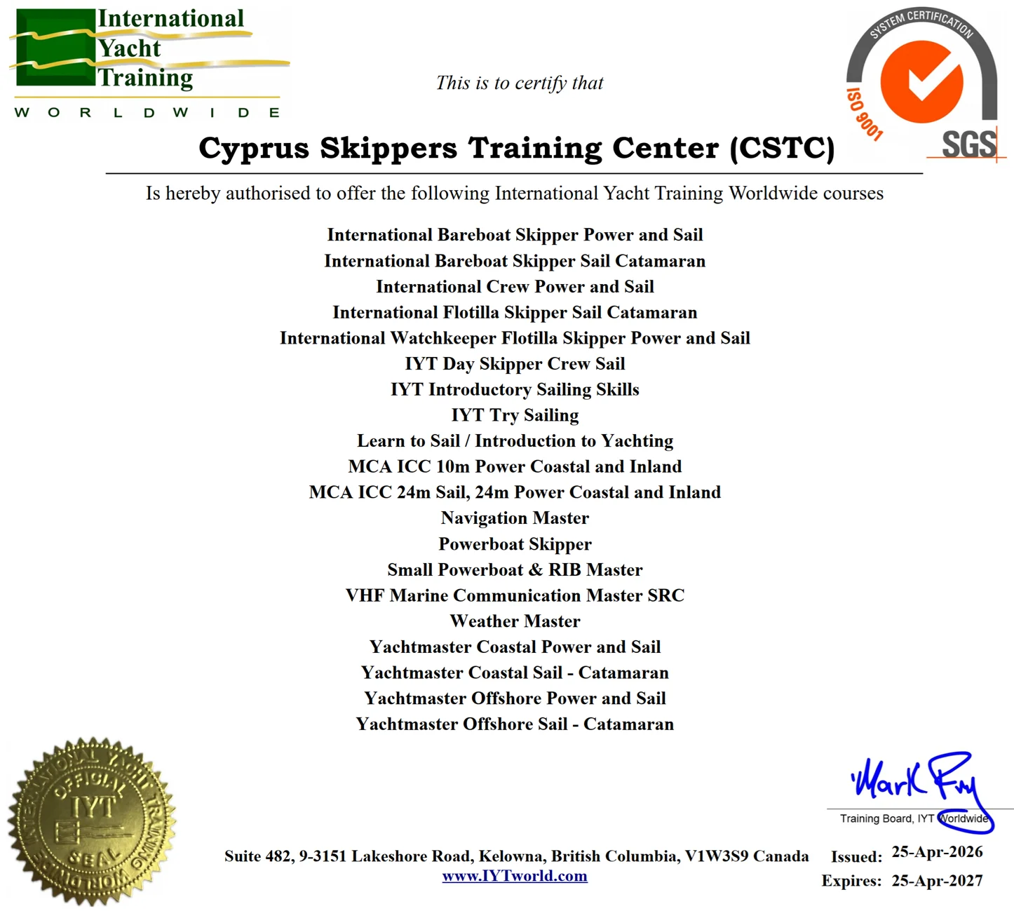 CSTC — Cyprus Skippers Training Center