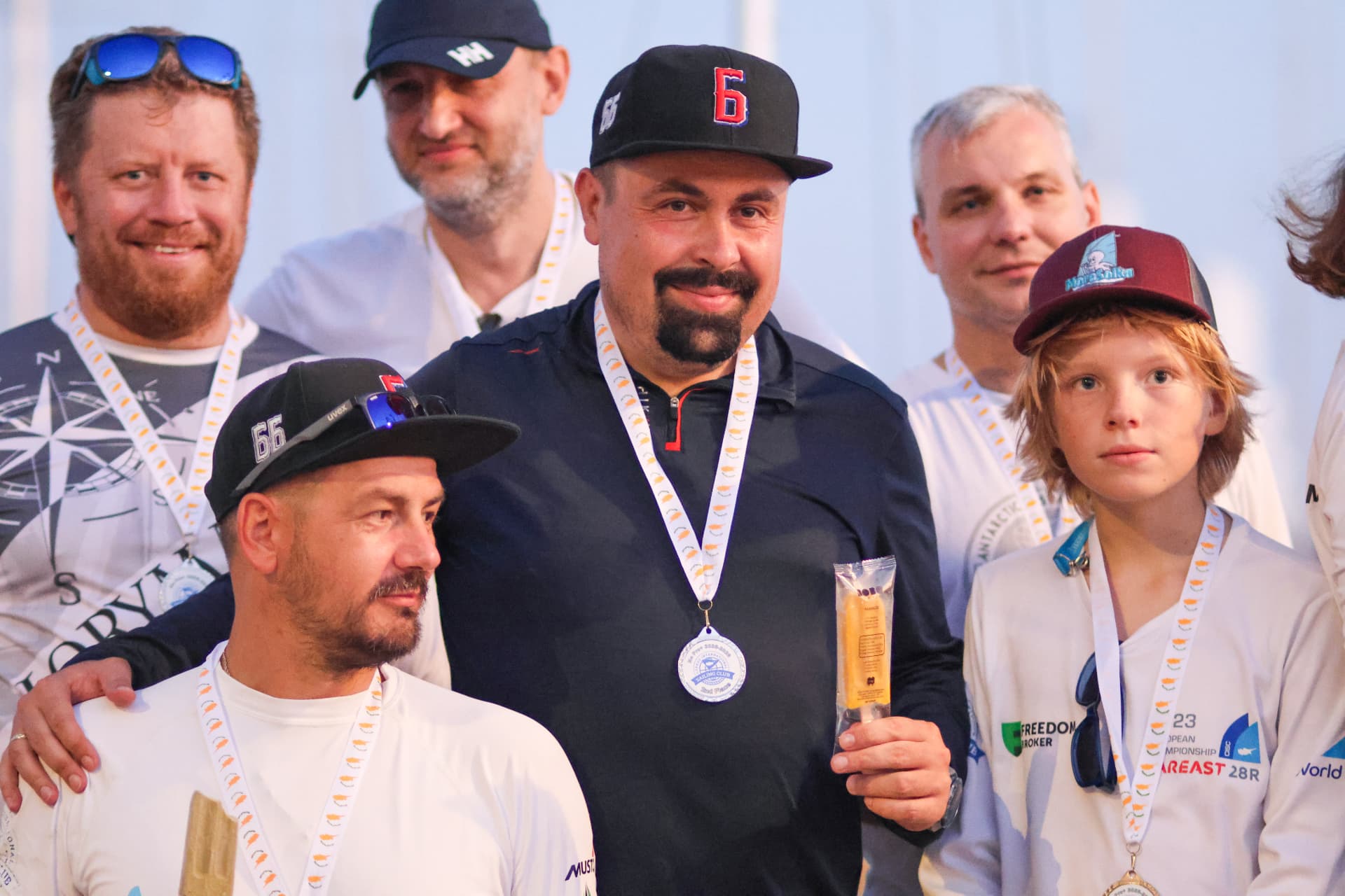 Crew awards on the pontoon